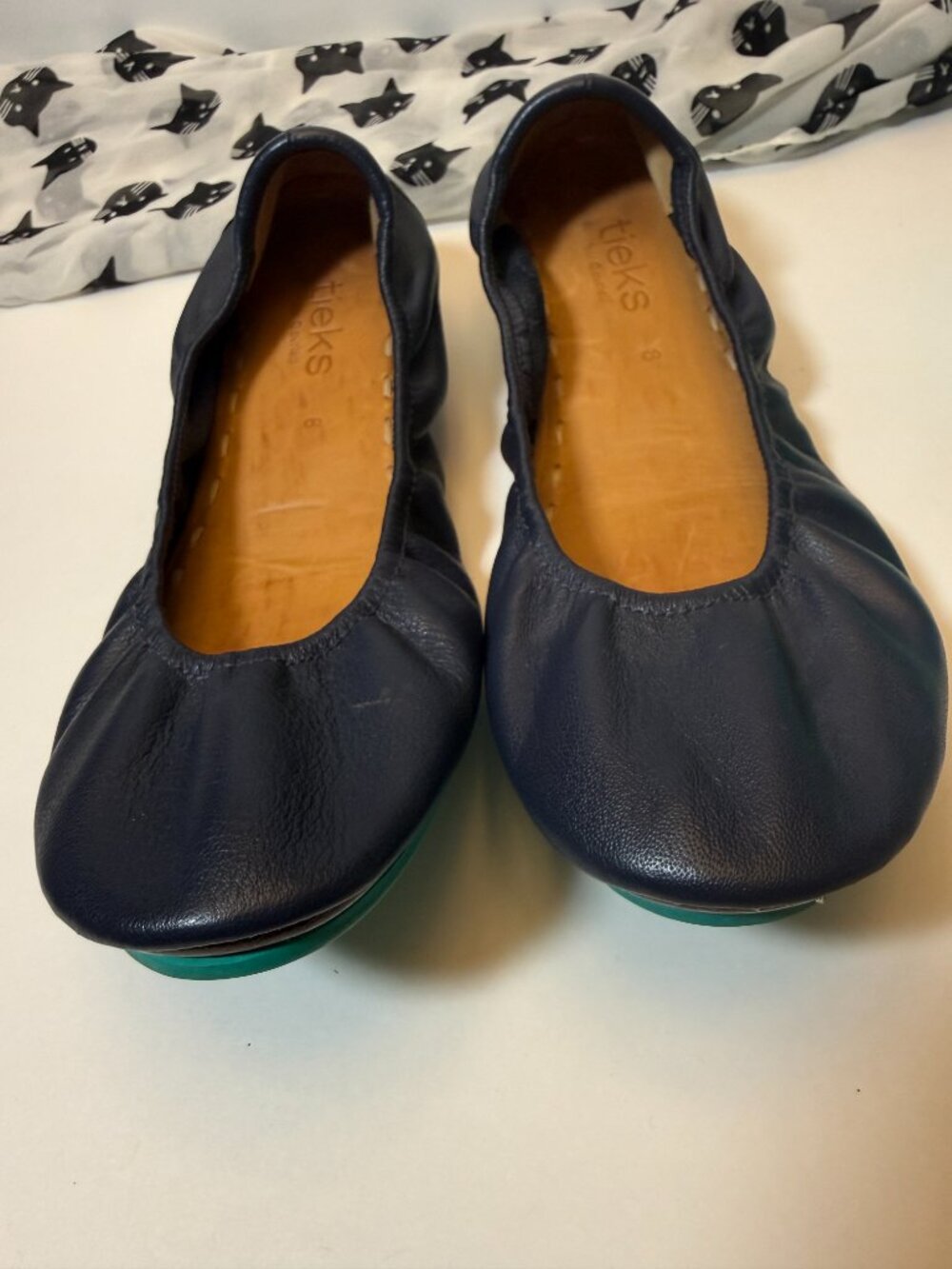 Tieks by Gavrieli Size 8 California Navy Blue Ballet Flats Italian Leather